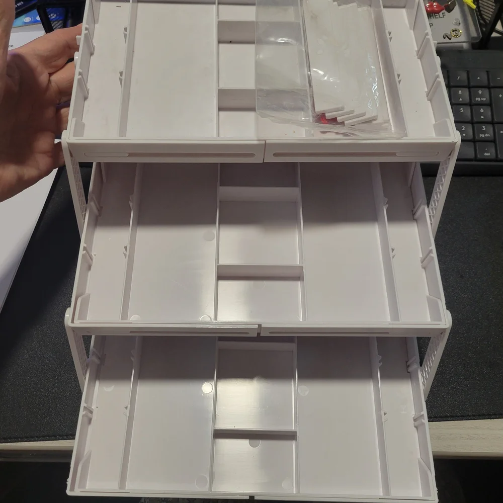 White Multi-Tier Storage Organizer Expandable From 9 1/2 To 15 Inches